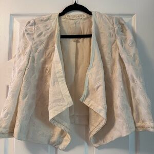 McGinn Draped & Textured Cream Jacket Blazer